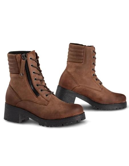 Women's Motorcycle Ankle Boots Falco Misty 2 Brown Waterproof D3O