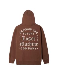 Sweat à capuche Loser Machine Work Hard Hoodie Bone