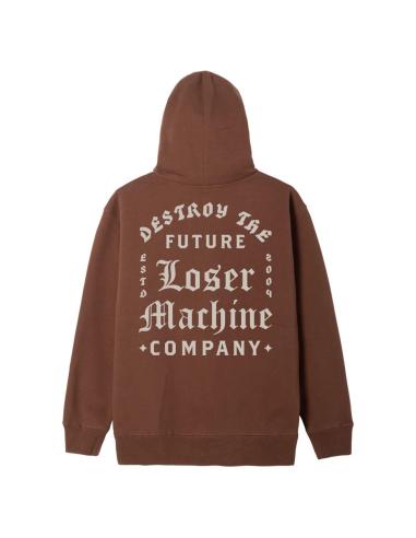Sweat à capuche Loser Machine Work Hard Hoodie Bone
