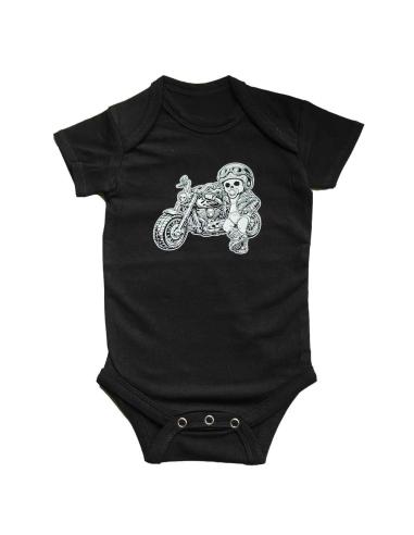 Body Neonato Motociclista Teschio Moto Custom | Abbigliamento Neonato Biker