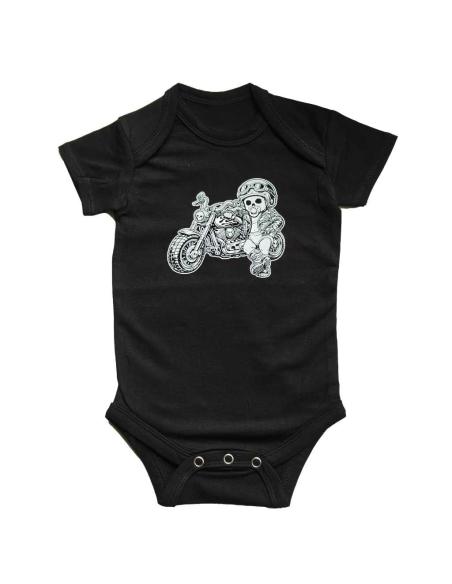 Body Neonato Motociclista Teschio Moto Custom | Abbigliamento Neonato Biker