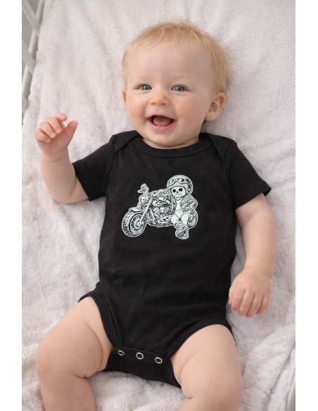 Body Bebé Motero Calavera Moto Custom | Ropa Bebé Biker