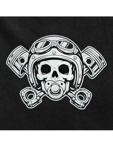 Baby Biker Bib Skull Pistons Velcro | Biker Bib