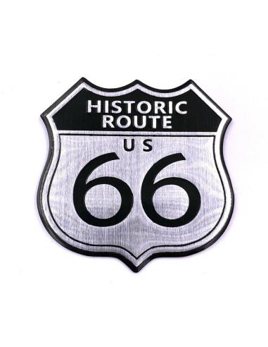 ROTA 66 7 X 6 CM DE EMBLEMA ADESIVO DE ALUMÍNIO