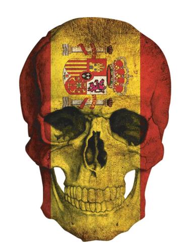 Calça UV caveira bandeira de Espanha 7 cm | Iguana Custom
