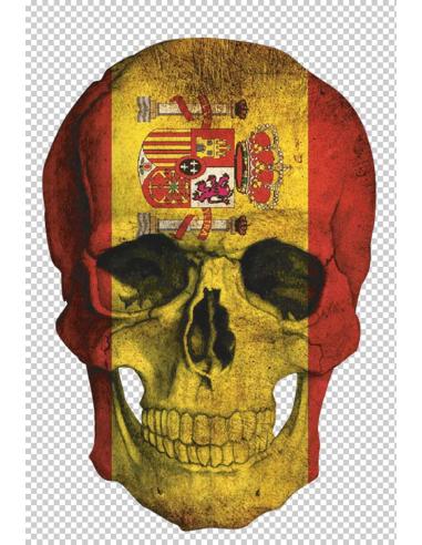 Calca UV teschio bandiera della Spagna 7 cm | Iguana Custom