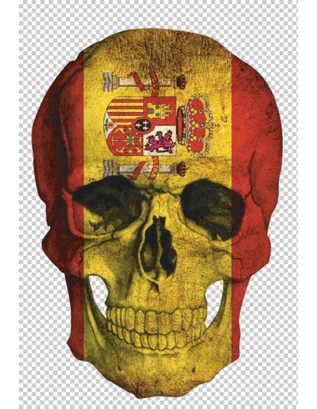 Calca UV calavera bandera de España 7 cm | Iguana Custom