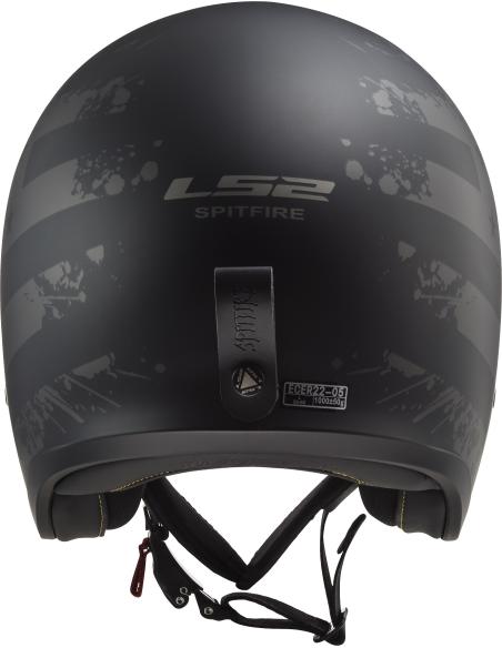 Casco Jet LS2 Spitfire II Black flag | Visor Solar y KPA | ECE 22.06