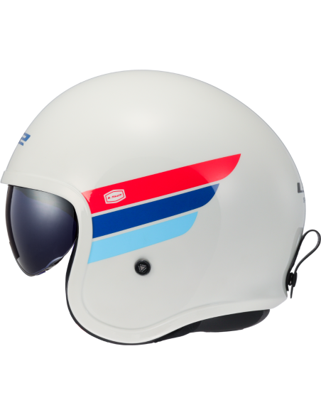 Jet Helmet LS2 Spitfire II Retro White | Sun Visor and KPA | ECE 22.06