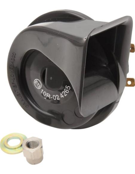 BOCINA NEGRA ELÉCTRICA 12V DRAG SPECIALTIES 110 DB TIPO OEM