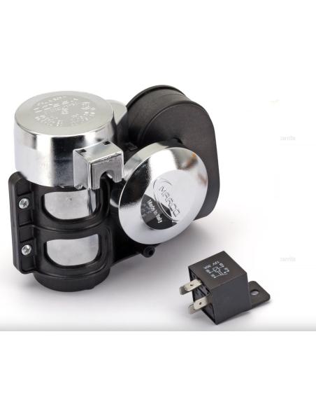 BOCINA ELETROPNEUMÁTICA TORNADO CROMO DUPLO TOM 112 DB
