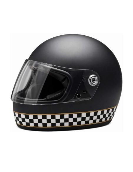 Sticker UV Checker Noir et Doré 3x55 cm pour Moto