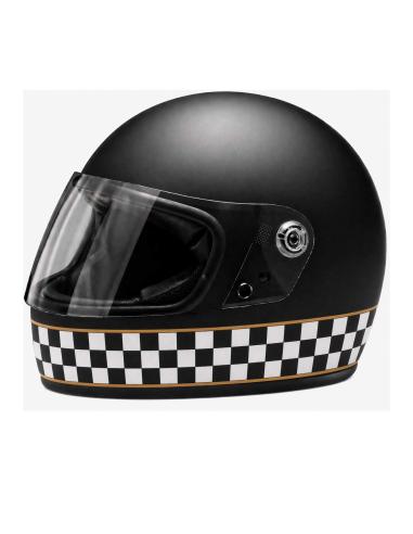 Autocolante UV Checker Preto e Dourado 5x55 cm para Moto e Capacete