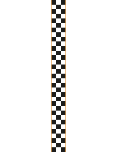Black and Gold Checker UV Decal 5x55 cm for Motorcycle and Helmet