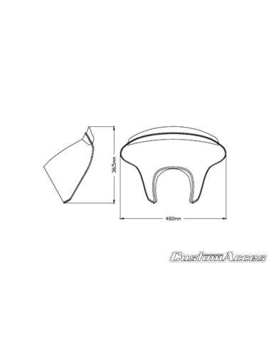 BATWING SML WITH SHORT CLEAR SCREEN FOR SPORTSTER