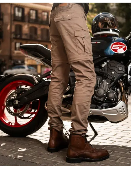 Men's Motorcycle Pants Air IV Man Beige CE Protections