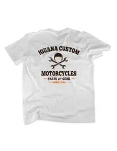Maglietta Bianca Iguana Custom Motorcycles Uomo