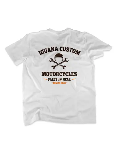 Camisola Branca Iguana Custom Motorcycles Homem