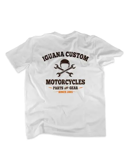 White T-shirt Iguana Custom Motorcycles Men