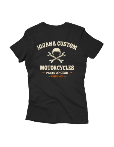 Maglietta Donna Nera Iguana Custom Motorcycles