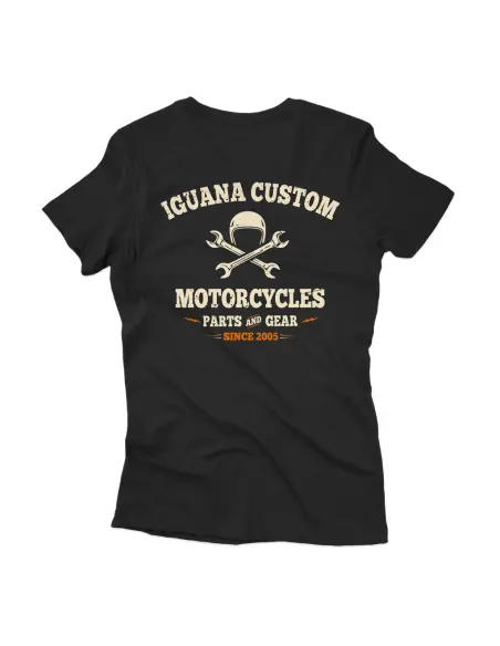 T-shirt Femme Noire Iguana Custom Motorcycles