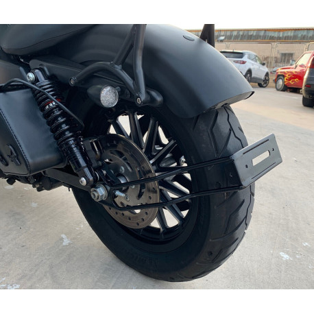 SOPORTE MATRICULA SPORTSTER TRAS RUEDA NEGRO HANDMADE