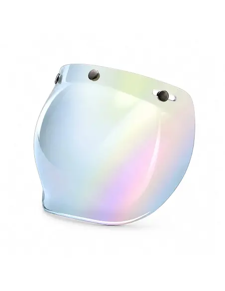 Iridescent Bubble Visor 3 Buttons Jet Helmet | Iguana Custom