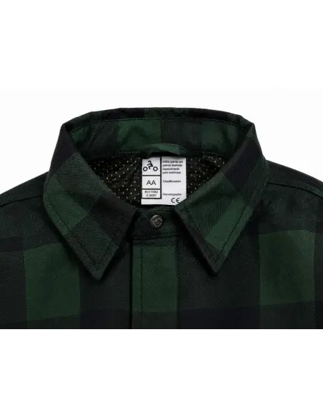 Green Lumberjack Biker Shirt AA with Kevlar | Iguana Custom