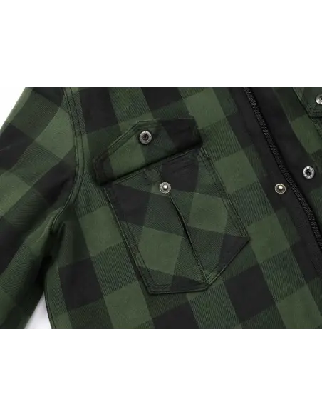 Green Lumberjack Biker Shirt AA with Kevlar | Iguana Custom