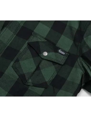 Chemise Motard Bûcheron Verte AA avec Kevlar | Iguana Custom