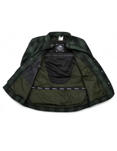 Camicia da Motociclista Boscaiolo Verde AA con Kevlar | Iguana Custom