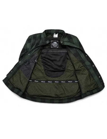 Camicia da Motociclista Boscaiolo Verde AA con Kevlar | Iguana Custom