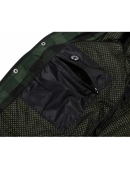 Women's Biker Shirt Green AA with Kevlar | Iguana Custom