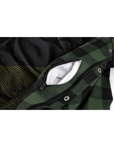 Women's Biker Shirt Green AA with Kevlar | Iguana Custom