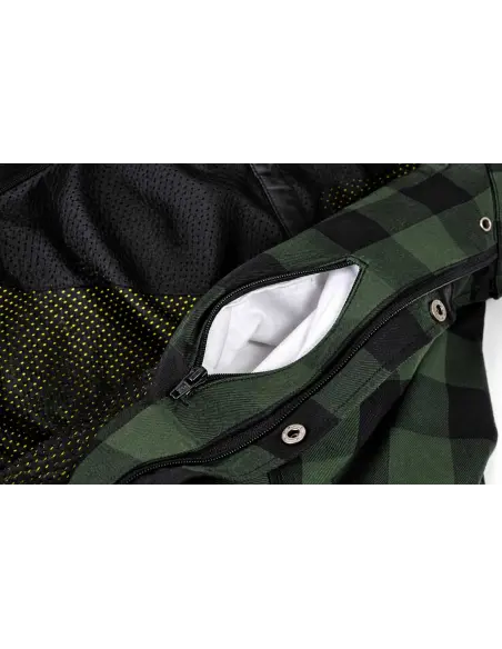Camicia da Motociclista Donna Verde AA con Kevlar | Iguana Custom