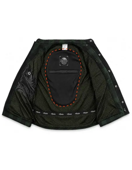 Women's Biker Shirt Green AA with Kevlar | Iguana Custom