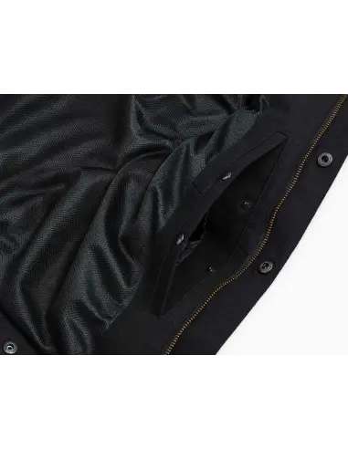 Gilet da Motociclista in Denim Nero e Pelle Croc | Iguana Custom
