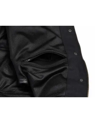 Black Denim Biker Vest and Croc Leather | Iguana Custom