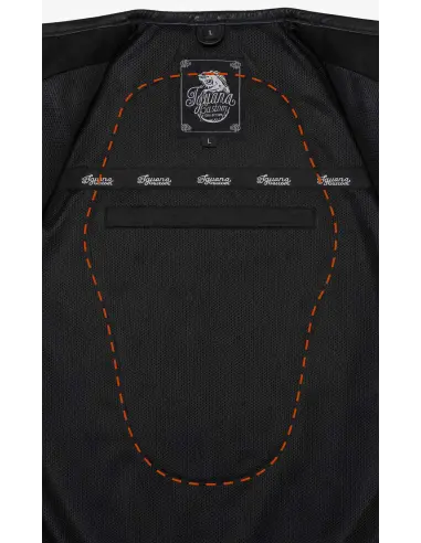 Women's Biker Vest Black Denim and Croc Leather | Iguana Custom
