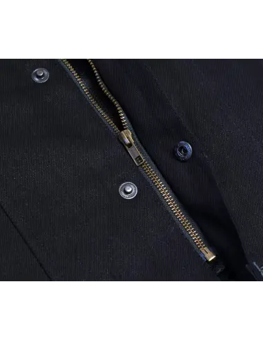 Gilet da Motociclista in Denim Nero e Pelle Croc | Iguana Custom