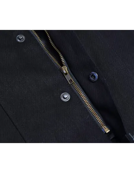 Black Denim Biker Vest and Croc Leather | Iguana Custom