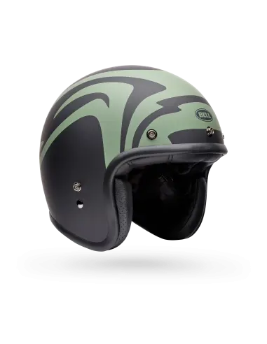 Bell Custom 500 Slap Black Green Helmet | Iguana Custom