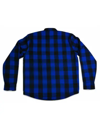 AA-Certified Blue Lumberjack Motorcycle Shirt with Kevlar Reinforcements | Iguana Custom