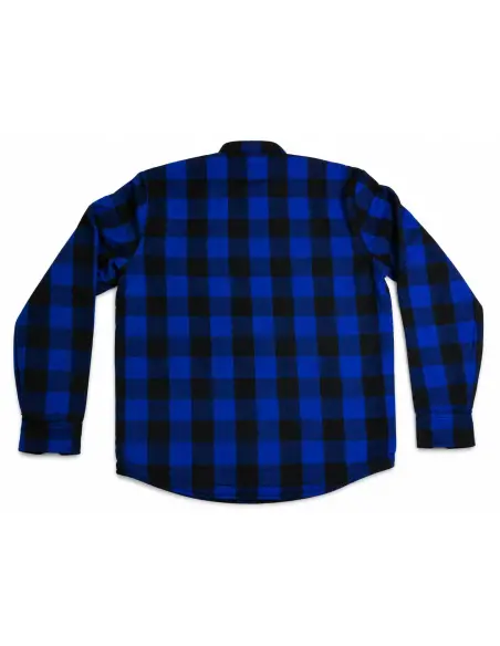 Chemise de Moto Bleue Style Bûcheron Certifiée AA avec Renforts en Kevlar | Iguana Custom