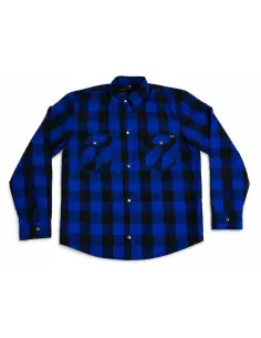 Acquista Camicia da Biker in Stile Boscaiolo Blu Certificata AA con Rinforzi in Kevlar | Iguana Custom
