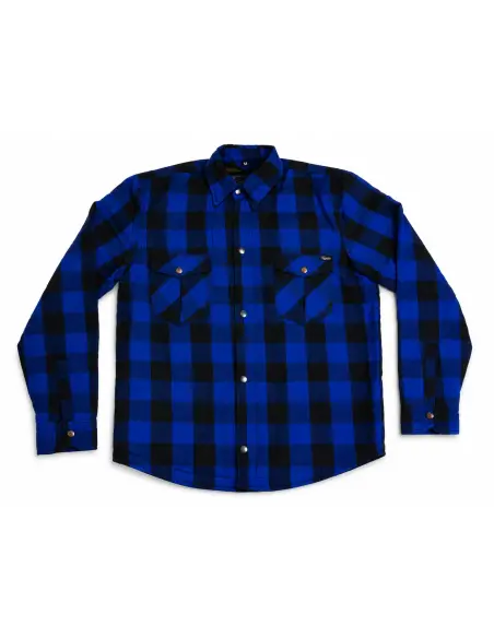 Comprar Camisa Motera de Leñador Azul Certificada AA con Refuerzos de Kevlar | Iguana Custom