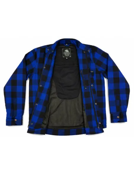 Camisa de Moto Azul Estilo Lenhador Certificada AA com Reforços de Kevlar | Iguana Custom