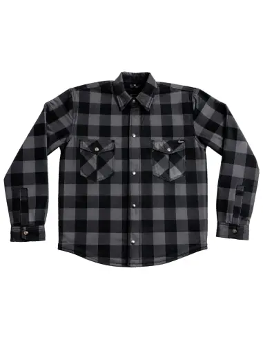 AA-Certified Grey Lumberjack Motorcycle Shirt with Kevlar Reinforcements | Iguana Custom