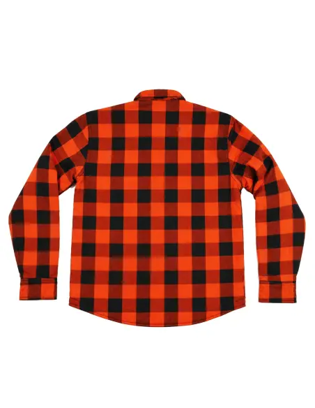 Acquista Camicia da Boscaiolo Femminile Arancione per Moto Certificata AA con Kevlar | Iguana Custom