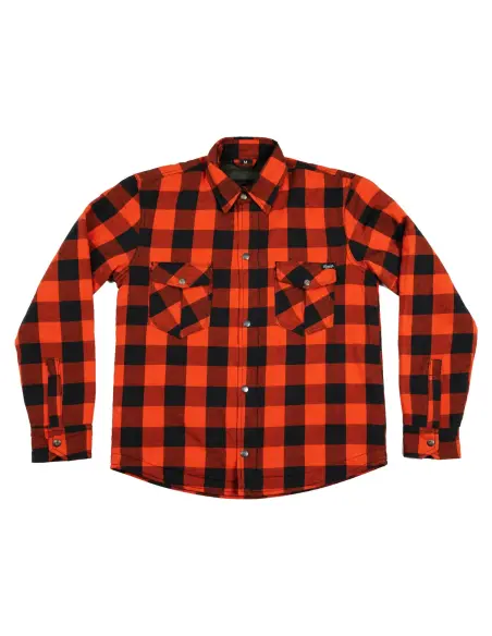 Acquista Camicia da Boscaiolo Femminile Arancione per Moto Certificata AA con Kevlar | Iguana Custom